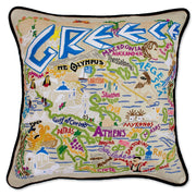 Quirks! Pillows Greece Hand-Embroidered Pillow