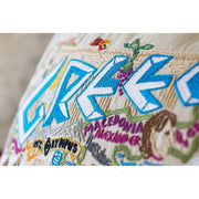Quirks! Pillows Greece Hand-Embroidered Pillow