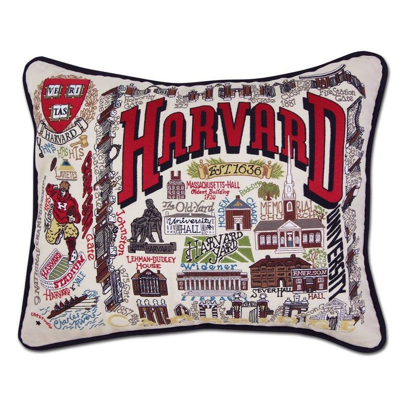 Quirks! Pillows Harvard University Collegiate Embroidered Pillow by CatStudio