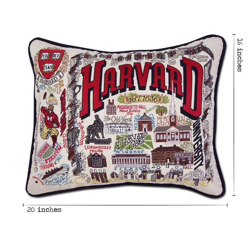 Quirks! Pillows Harvard University Collegiate Embroidered Pillow by CatStudio