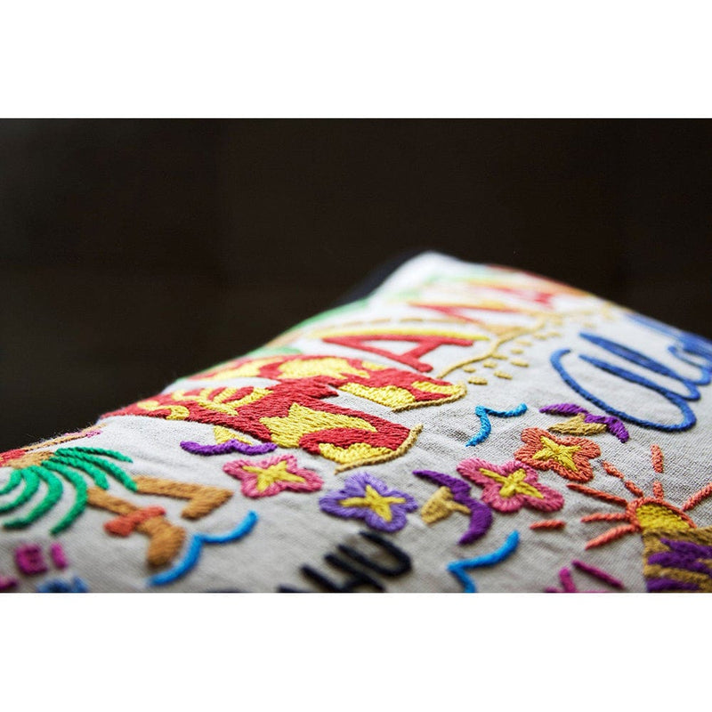 Quirks! Pillows Hawaii Hand-Embroidered Pillow