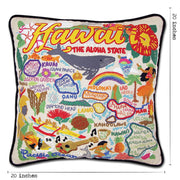Quirks! Pillows Hawaiian Isles Hand-Embroidered Pillow by Cat Studio