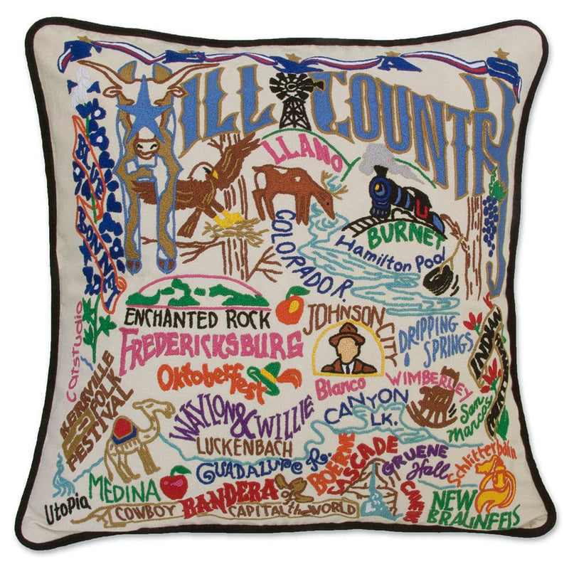 Quirks! Pillows Hill Country Hand-Embroidered