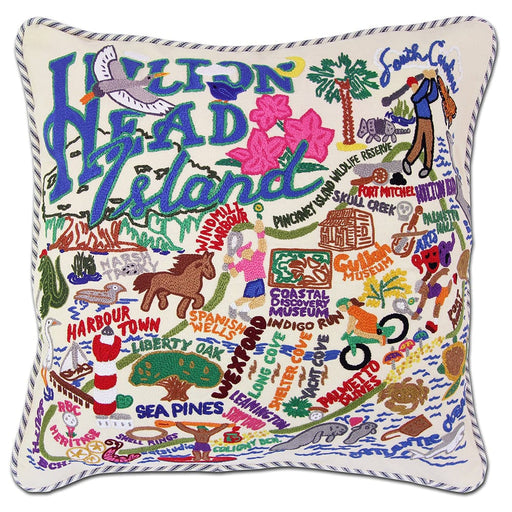 Quirks! Pillows Hilton Head Hand-Embroidered Pillow