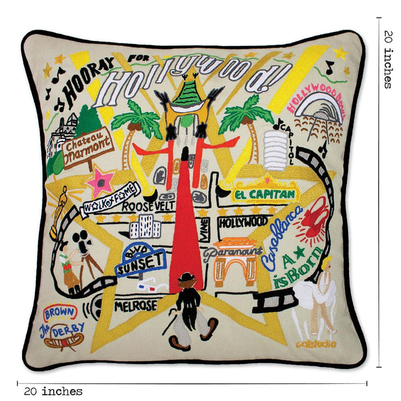 Quirks! Pillows Hollywood Hand-Embroidered Pillow