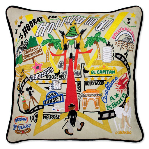 Quirks! Pillows Hollywood Hand-Embroidered Pillow