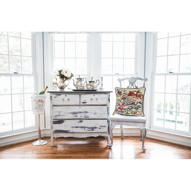 Quirks! Pillows Idaho Hand-Embroidered Pillow