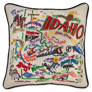 Quirks! Pillows Idaho Hand-Embroidered Pillow