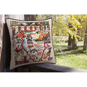 Quirks! Pillows Illinois Hand-Embroidered Pillow