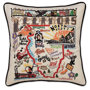 Quirks! Pillows Illinois Hand-Embroidered Pillow