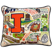 Quirks! Pillows Illinois, University of Collegiate Hand-Embroidered Pillow