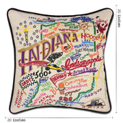 Quirks! Pillows Indiana Hand-Embroidered Pillow