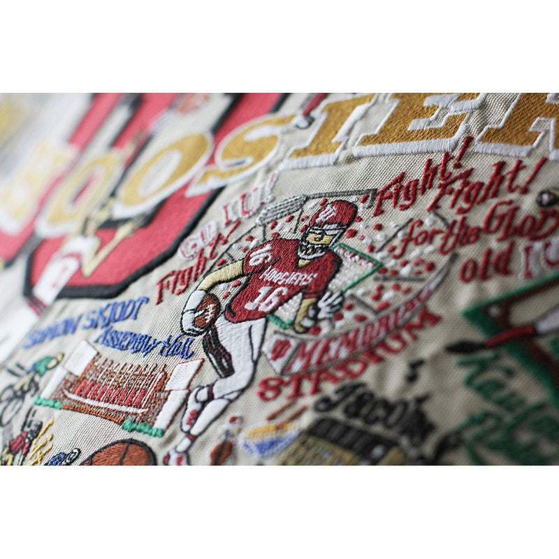 Quirks! Pillows Indiana University Collegiate Hand-Embroidered Pillow