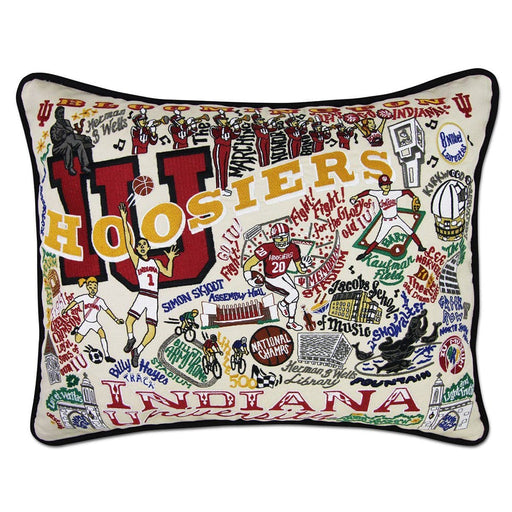 Quirks! Pillows Indiana University Collegiate Hand-Embroidered Pillow
