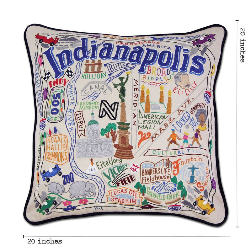 Quirks! Pillows Indianapolis Hand-Embroidered Pillow