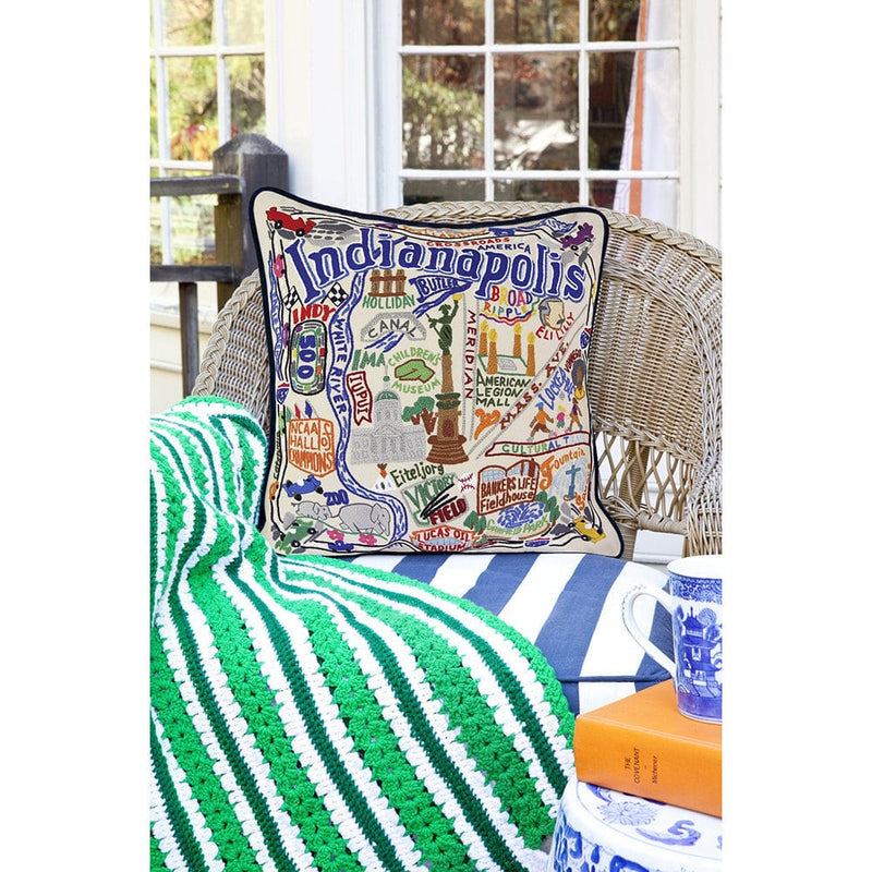 Quirks! Pillows Indianapolis Hand-Embroidered Pillow