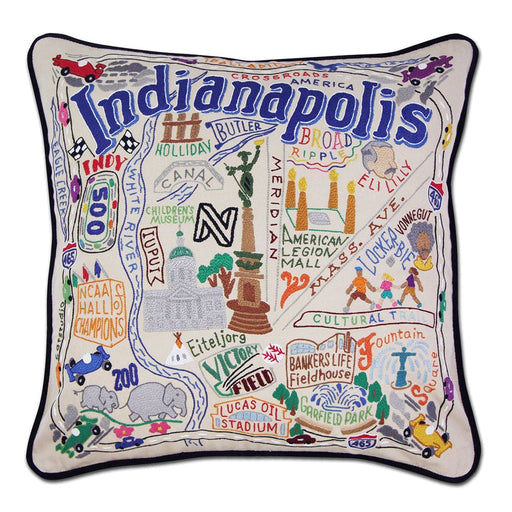 Quirks! Pillows Indianapolis Hand-Embroidered Pillow