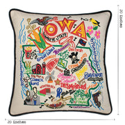 Quirks! Pillows Iowa Hand-Embroidered Pillow