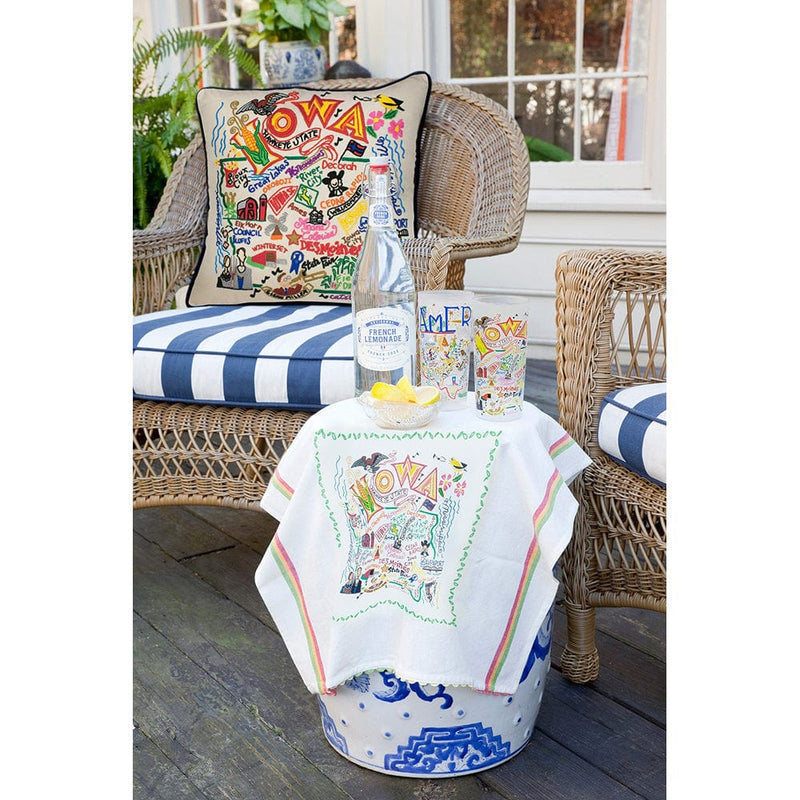 Quirks! Pillows Iowa Hand-Embroidered Pillow