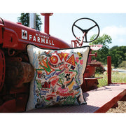 Quirks! Pillows Iowa Hand-Embroidered Pillow
