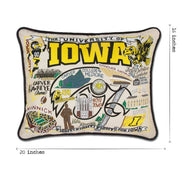 Quirks! Pillows Iowa, University of Collegiate Embroidered Pillow by CatStudio