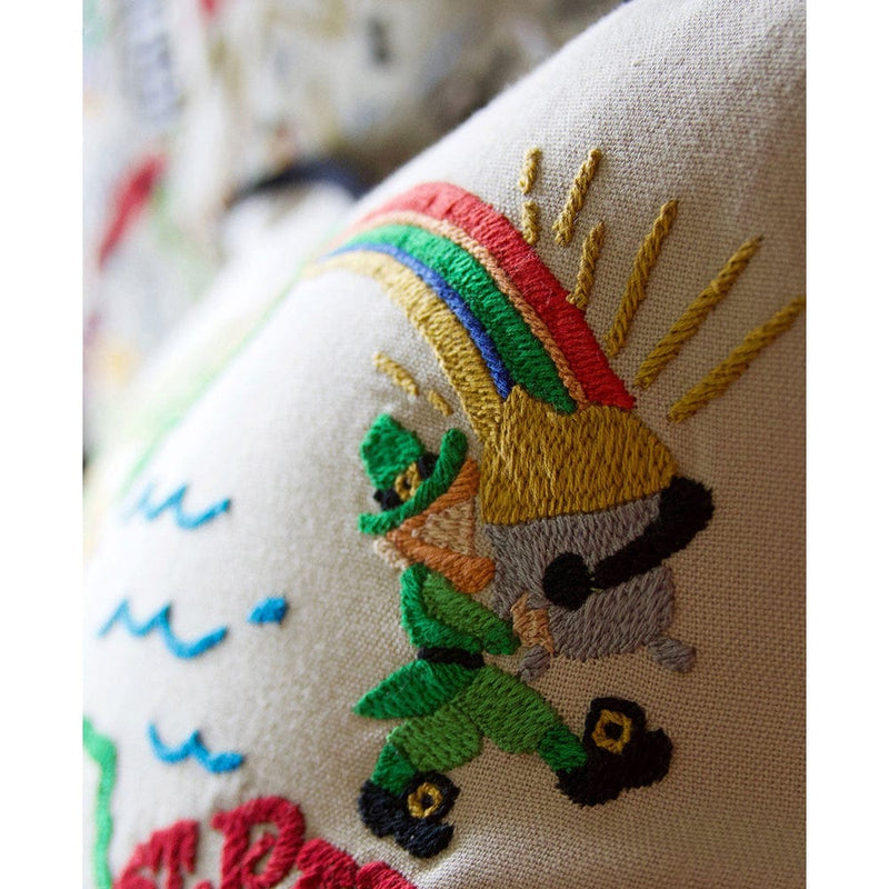 Quirks! Pillows Ireland Hand-Embroidered Pillow
