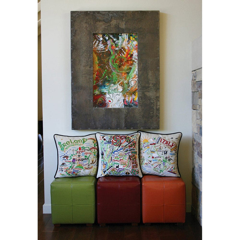 Quirks! Pillows Ireland Hand-Embroidered Pillow