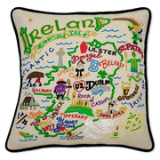 Quirks! Pillows Ireland Hand-Embroidered Pillow
