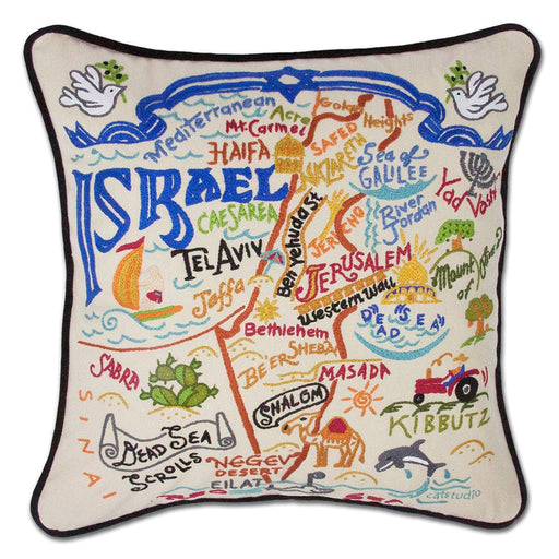 Quirks! Pillows Israel Hand-Embroidered Pillow