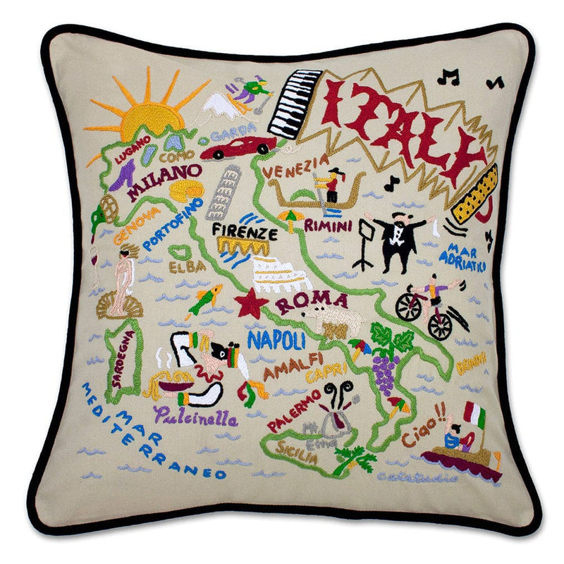 Quirks! Pillows Italy Hand-Embroidered Pillow