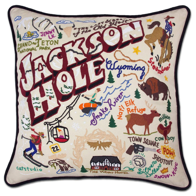 Quirks! Pillows Jackson Hole Hand-Embroidered Pillow