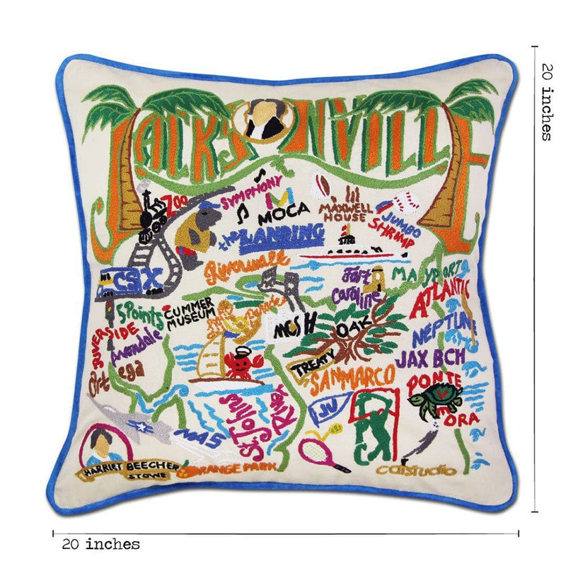 Quirks! Pillows Jacksonville Hand-Embroidered Pillow