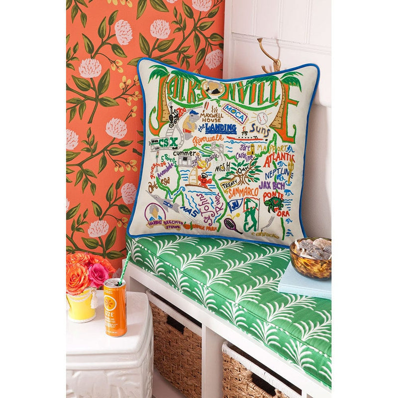 Quirks! Pillows Jacksonville Hand-Embroidered Pillow