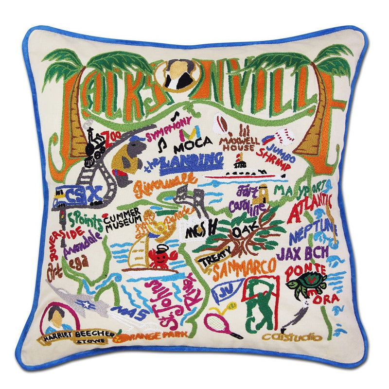 Quirks! Pillows Jacksonville Hand-Embroidered Pillow