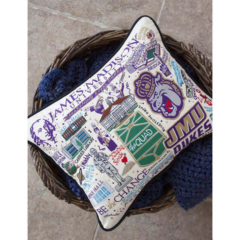 Quirks! Pillows James Madison University Collegiate Embroidered Pillow by CatStudio