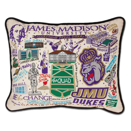 Quirks! Pillows James Madison University Collegiate Embroidered Pillow by CatStudio