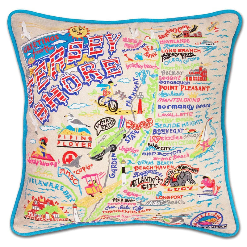 Quirks! Pillows Jersey Shore Embroidered Pillow