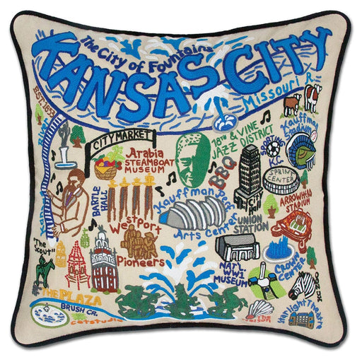 Quirks! Pillows Kansas City Hand-Embroidered Pillow