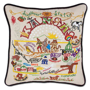 Quirks! Pillows Kansas Hand-Embroidered Pillow