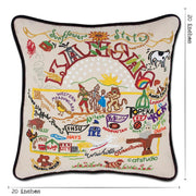Quirks! Pillows Kansas Hand-Embroidered Pillow