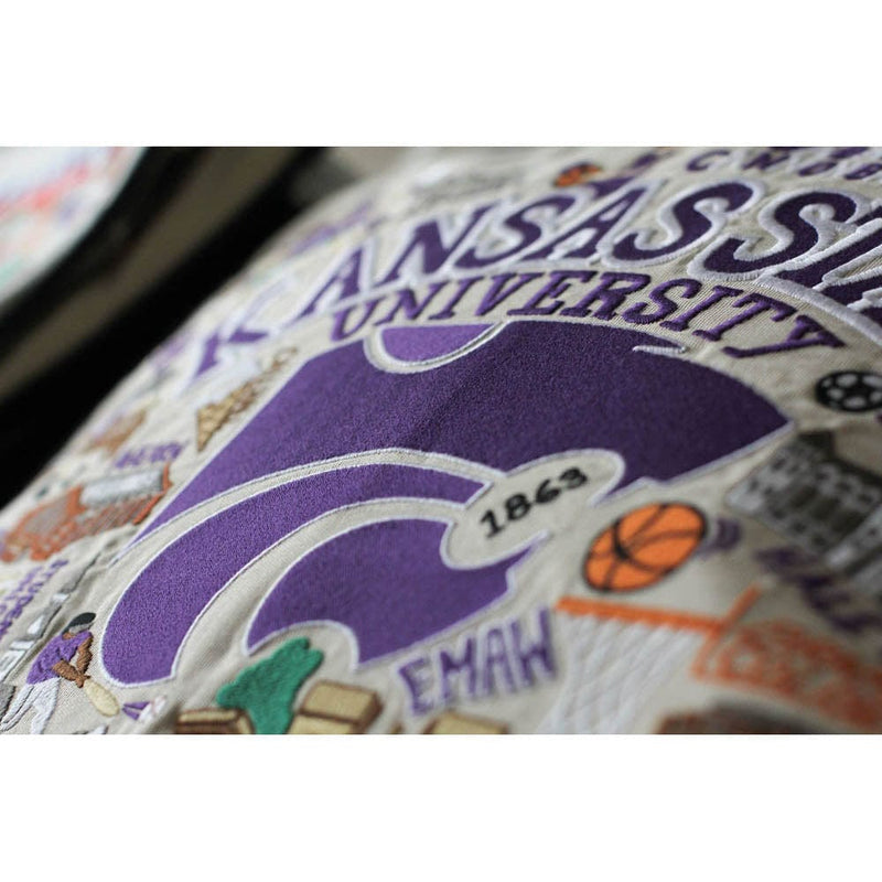 Quirks! Pillows Kansas State University Collegiate Embroidered Pillow by CatStudio