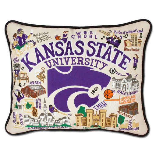 Quirks! Pillows Kansas State University Collegiate Embroidered Pillow by CatStudio