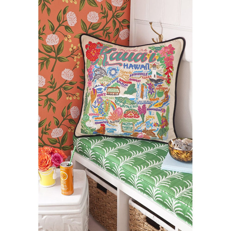 Quirks! Pillows Kauai Hand-Embroidered Pillow