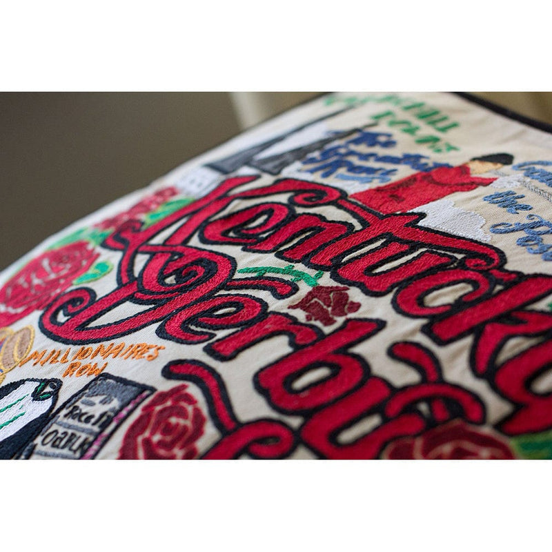 Quirks! Pillows Kentucky Derby Hand-Embroidered Pillow
