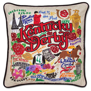 Quirks! Pillows Kentucky Derby Hand-Embroidered Pillow