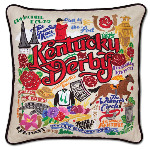Quirks! Pillows Kentucky Derby Hand-Embroidered Pillow