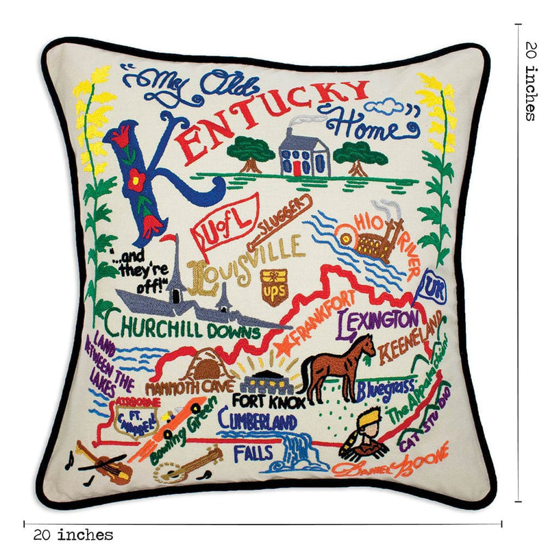 Quirks! Pillows Kentucky Hand-Embroidered Pillow