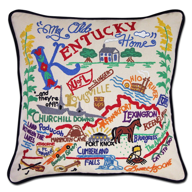 Quirks! Pillows Kentucky Hand-Embroidered Pillow