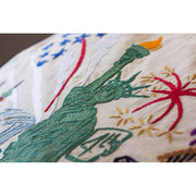 Quirks! Pillows Lady Liberty Hand-Embroidered Pillow