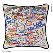 Quirks! Pillows Lake Michigan Hand-Embroidered Pillow